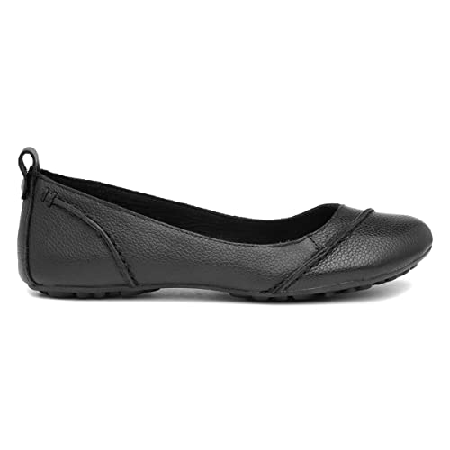 Hush Puppies Women's Closed Toe Ballet Flats, Soft Leather Comfort, Office Work