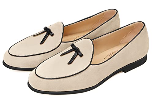 Journey West Suede Tassel Loafer for Women | Comfortable & Stylish Belgian Penny Loafers Shoes for Women in Many Colors